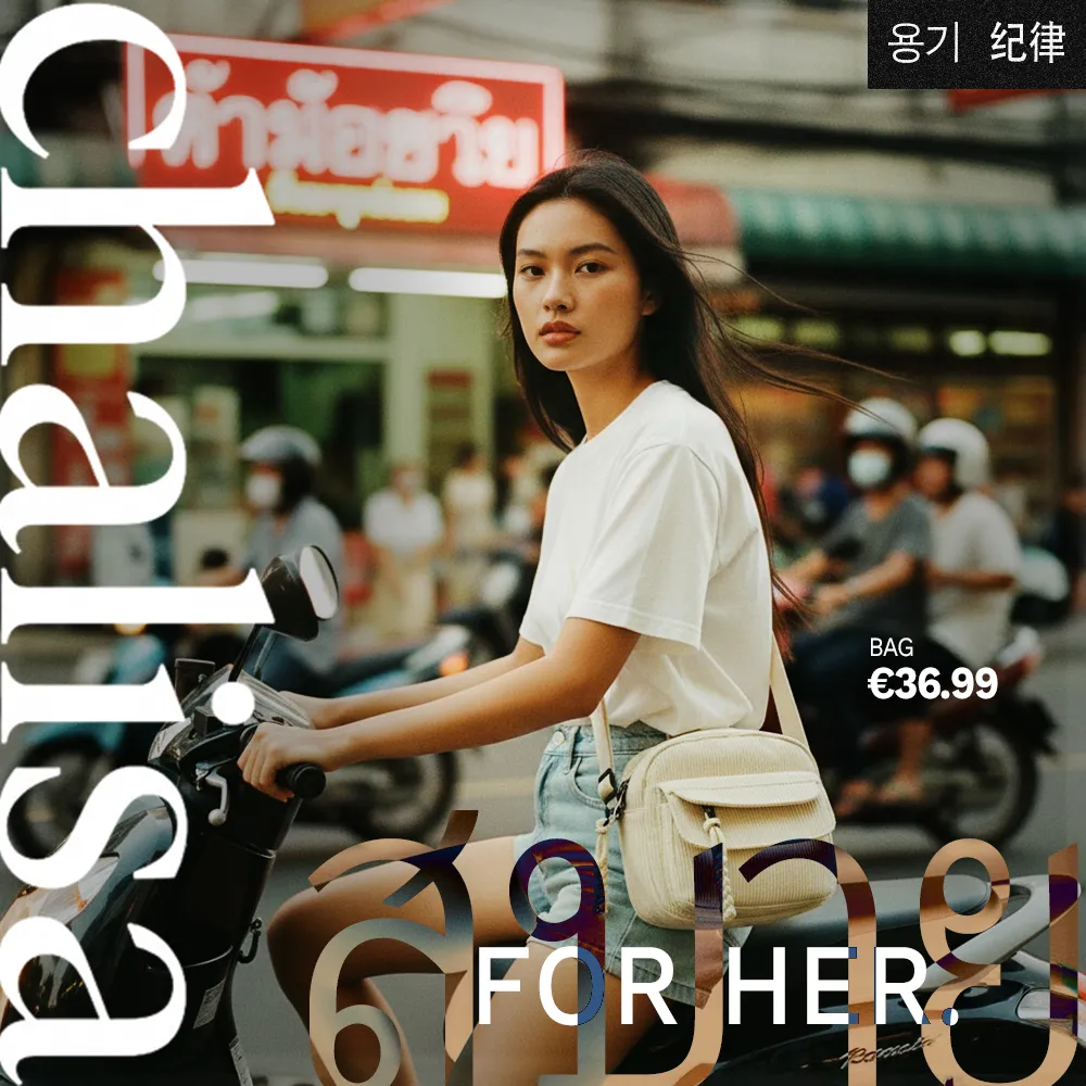 Chalisa Meta ad with a Thai backdrop and Asian-language type