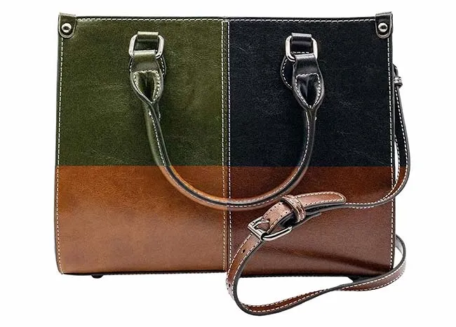 Four colourways of the Chalisa ‘Larvion’ handbag in one ad image