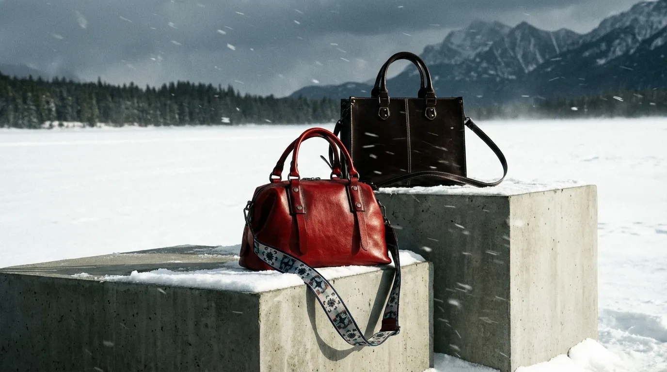 Cinematic Chalisa winter banner of the leather handbags on sale