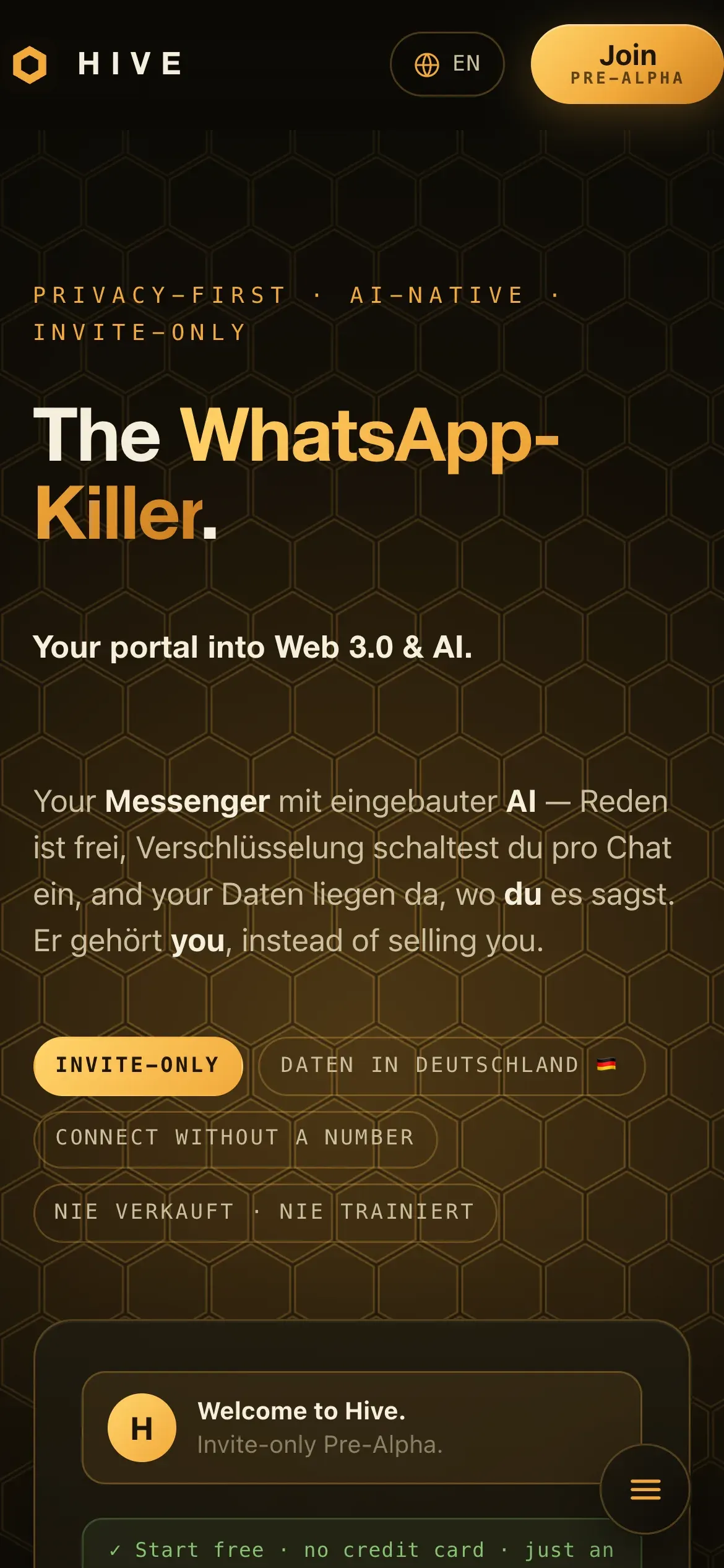 Hive auf dem iPhone