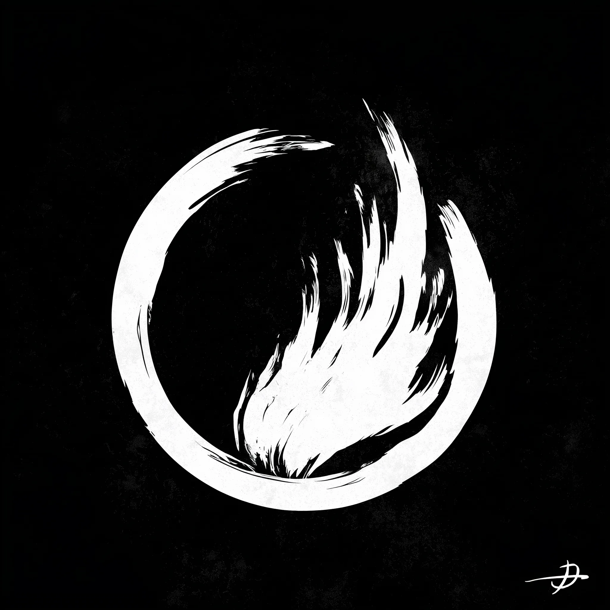 AI-generated fire symbol in brush style for the Mindset Studio “Elements” collection