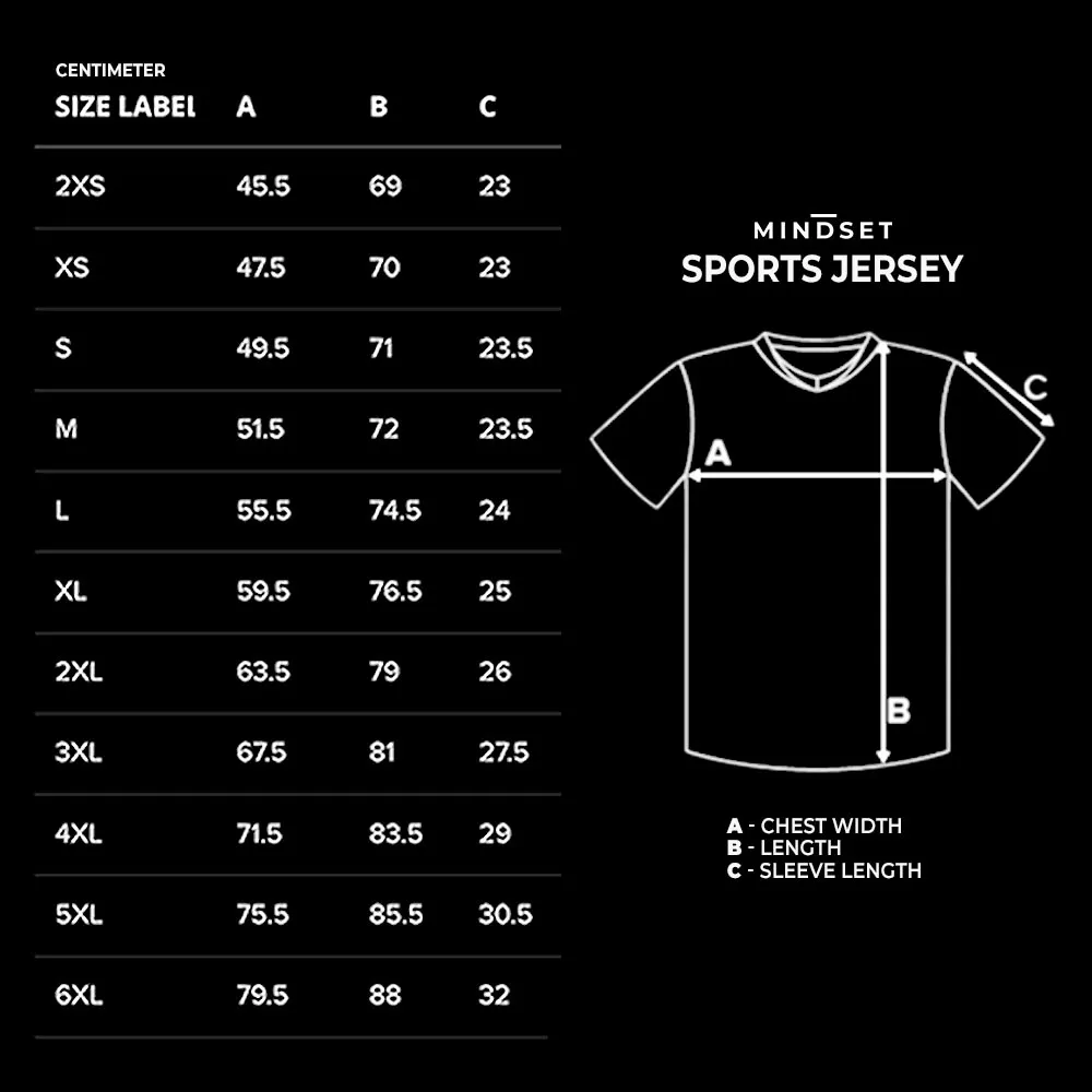 Self-coded size guide in the Mindset Studio shop, clean sizing table