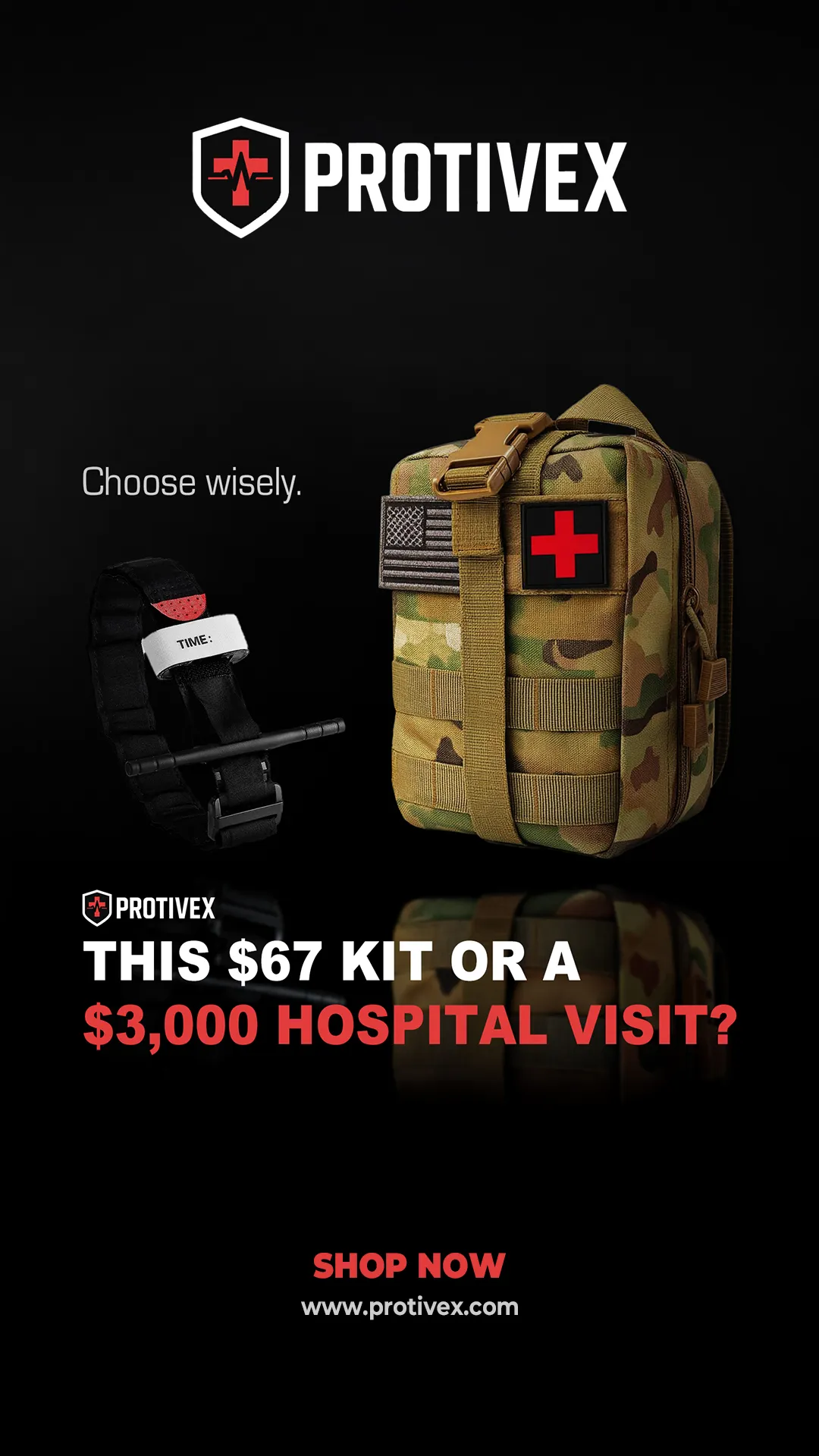 Vertical Meta story ad for Protivex with the medi-kit front and centre
