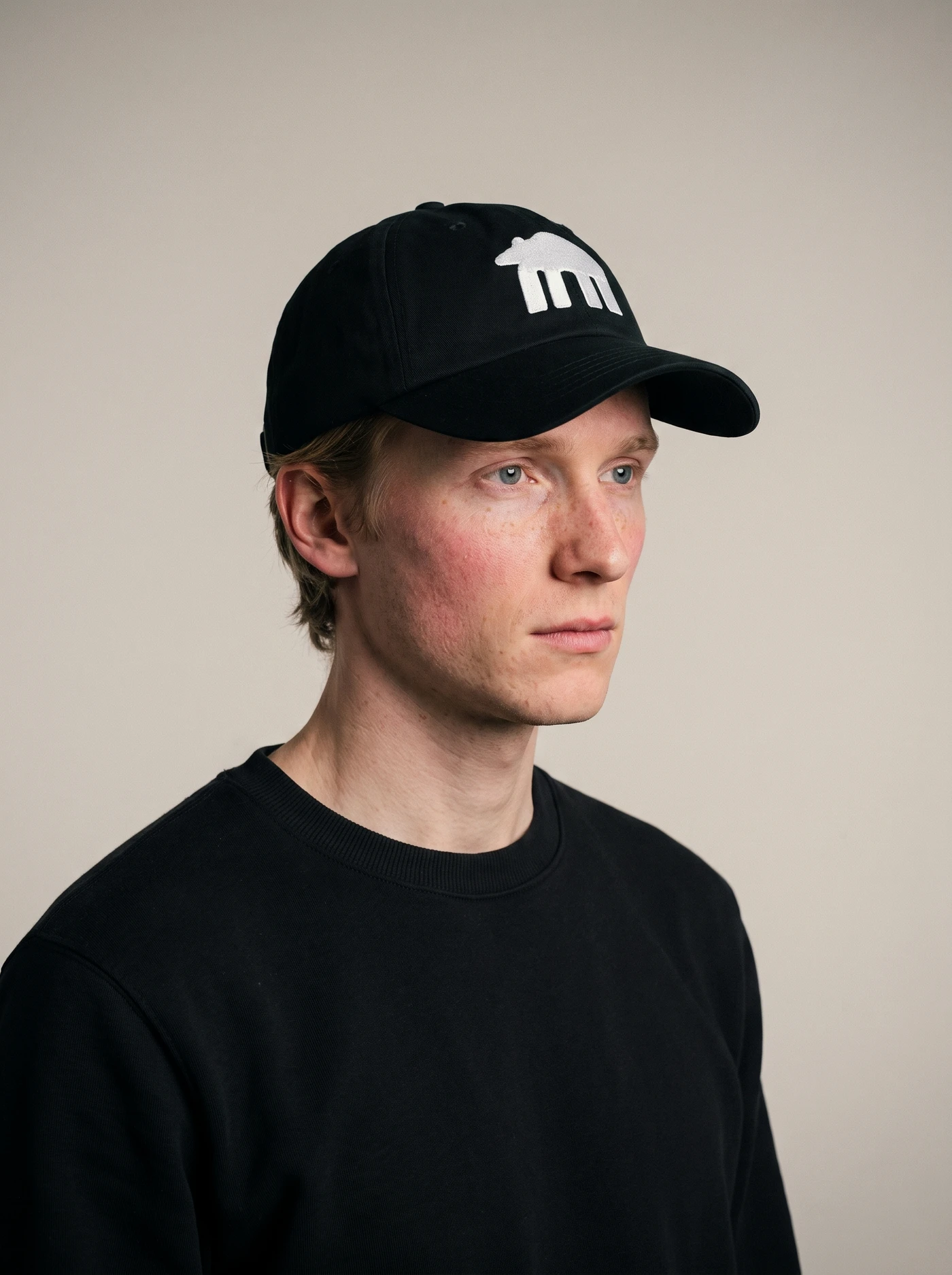 Bear Dad-Cap — Worn, from the side