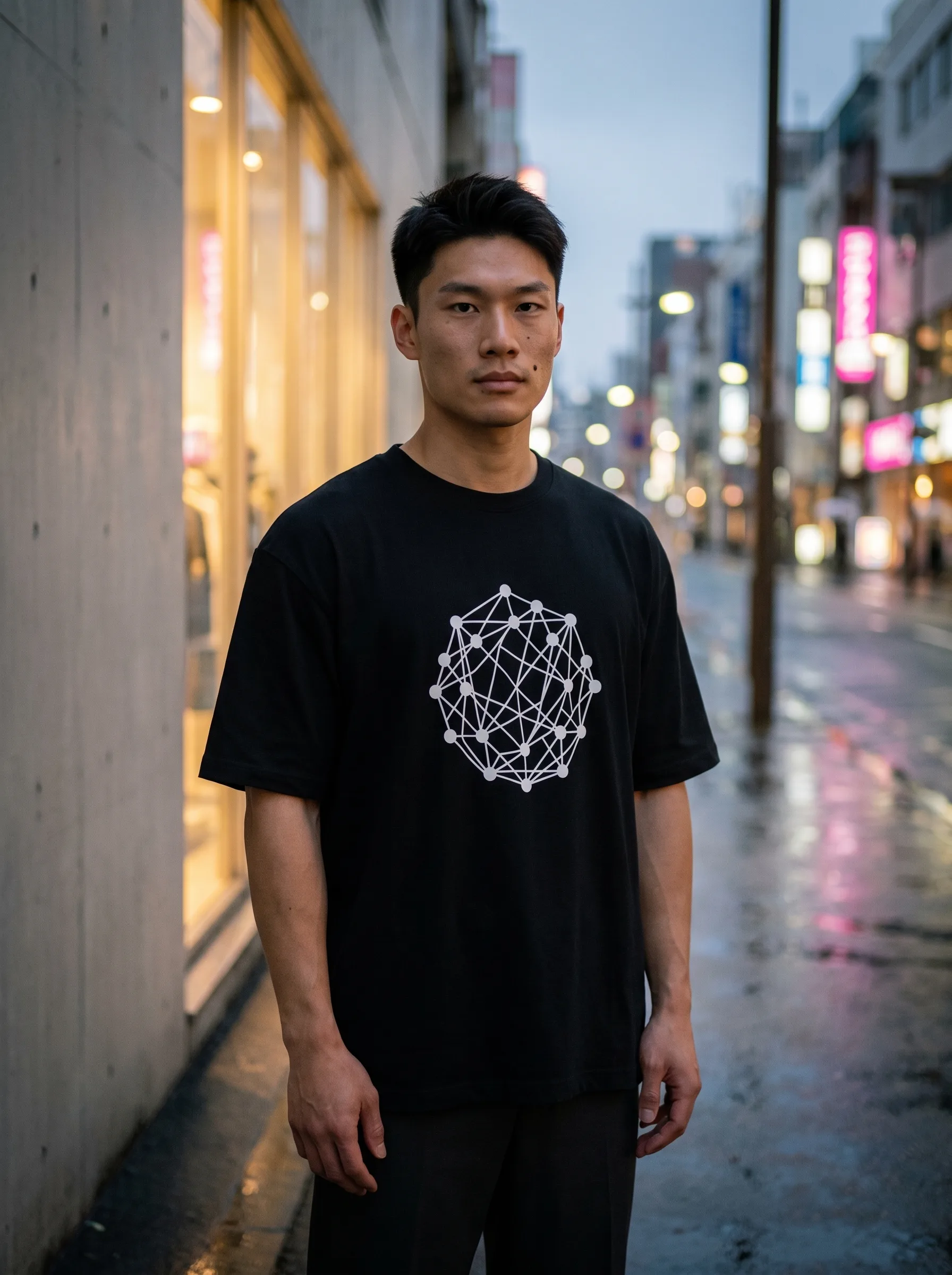 Node Network Tee — Worn